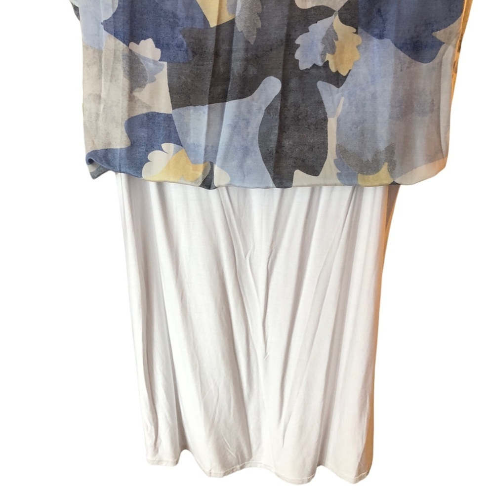 NIC+ZOE pullover blue/yellow/gold/white ruffle hem sundress size Large - NWT! - Picture 5 of 15